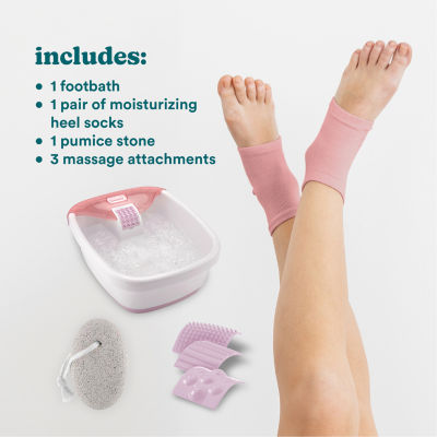 HoMedics Deluxe Footspa + Pumice Stone + Moisturizing Gel Socks Foot Bath