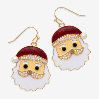 Mixit Santa Claus Womens Multi Color Cubic Zirconia Drop Earrings