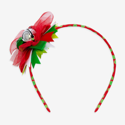 Mixit Festive Red And Green Ribbon And Bells Headband