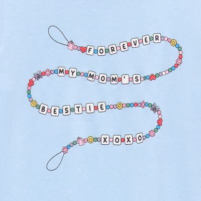 Okie Dokie Toddler & Little Girls U Neck Short Sleeve Graphic T-Shirt