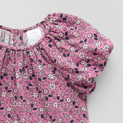 Okie Dokie Toddler & Little Girls Round Neck Short Sleeve Blouse