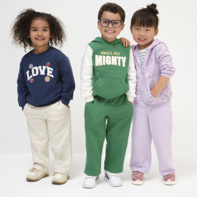 Okie Dokie Fleece Toddler & Little Girls Wide Leg Regular Fit Fleece Pull-On Pant