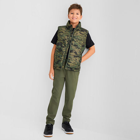 Xersion Little & Big Kid Boys Heavyweight Puffer Vest, Large (14-16), Green