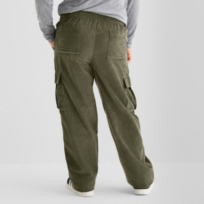 Thereabouts Corduroy Pull-On Little & Big Kid Boys Adjustable Waist Straight Cargo Pant