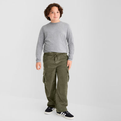 Thereabouts Corduroy Pull-On Little & Big Kid Boys Adjustable Waist Straight Cargo Pant