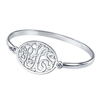 Personalized Sterling Silver Monogram Bangle