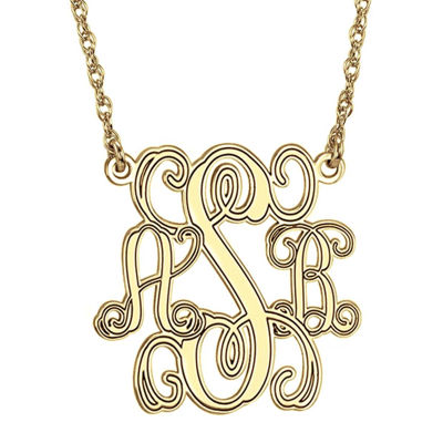 Personalized Personalized Sterling Silver 25mm Monogram Necklace