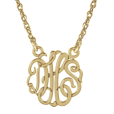 Personalized Sterling Silver 15mm Monogram Necklace