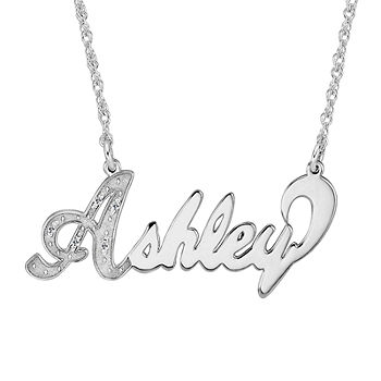 Diamond Initial Nameplate Necklace