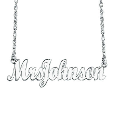 Personalized 14K Gold Over Sterling Silver "Mrs" Name Necklace