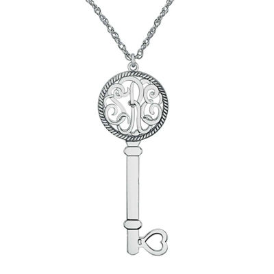 Personalized Sterling Silver Monogram Key Pendant Necklace JCPenney