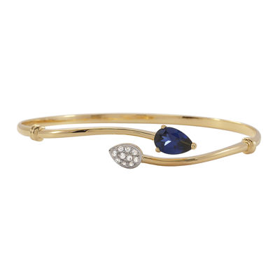 Blue & White Lab-Created Sapphire Bypass Bangle Bracelet