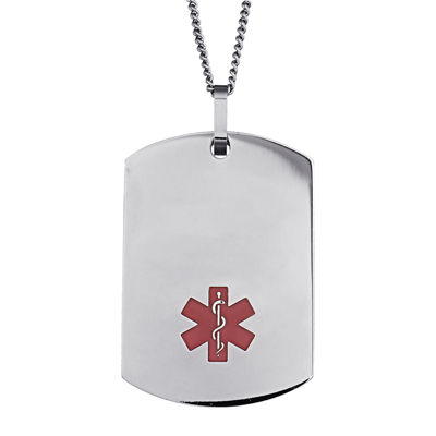 Personalized Stainless Steel Dog Tag Medical ID Necklace