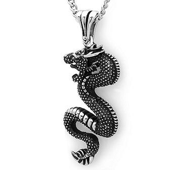 2 Piece SET Dragon Necklace 18k Gold Plated Dragon Pendant 