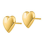 Made in Italy 14K Gold 9mm Heart Stud Earrings