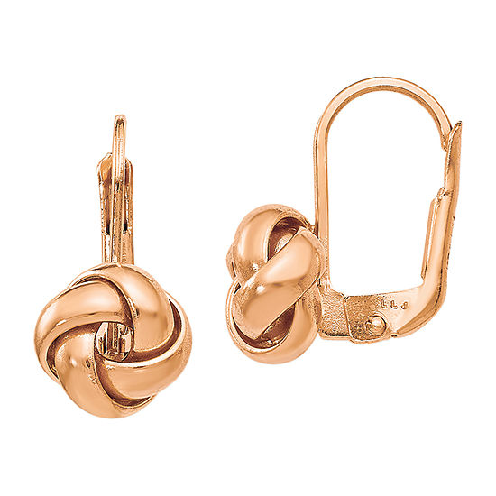 Made in Italy 14K Rose Gold Knot Drop Earrings