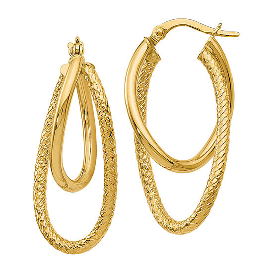 Made in Italy 14K Gold 28mm Oval Hoop Earrings - JCPenney