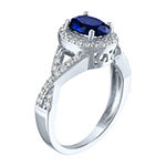 Limited Time Special! Womens Lab Created Blue Sapphire Sterling Silver Cocktail Ring