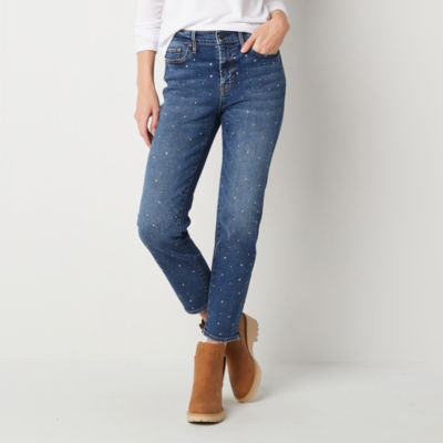 a.n.a Stretch Fabric Womens High Rise Straight Leg Jean