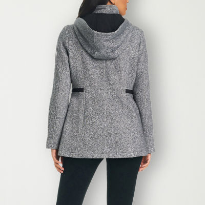 Liz claiborne midweight hooded on sale peacoat