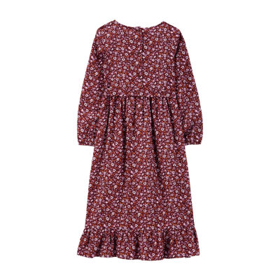 Carter's Little & Big Girls Long Sleeve Fitted Sleeve Floral Maxi Dress