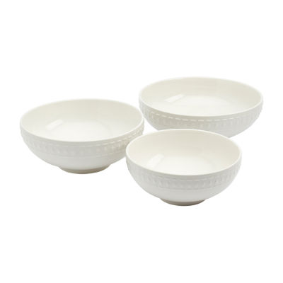 Tabletops Unlimited Bloom White 3-pc. Porcelain Dinnerware Set