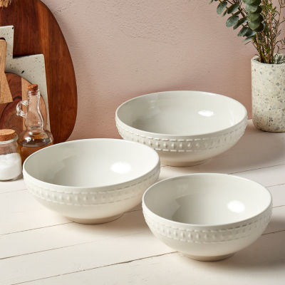 Tabletops Unlimited Bloom White 3-pc. Porcelain Dinnerware Set