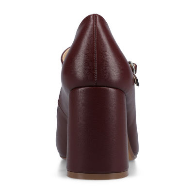 Journee Collection Talani Womens Almond Closed Toe Block Heel Pumps