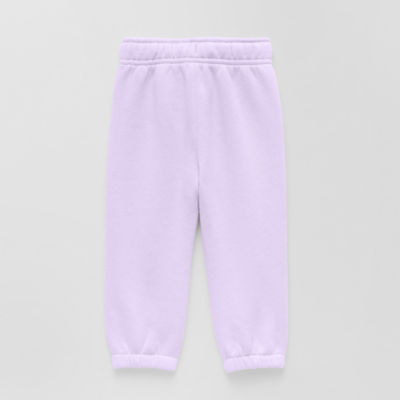 Okie Dokie Baby Girls Cuffed Regular Fit Fleece Pull-On Pant