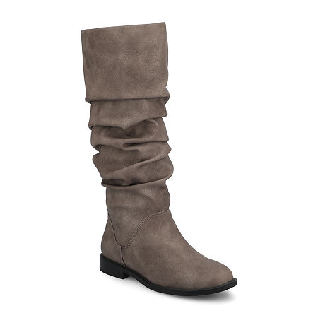 Journee Collection Womens Pennie Block Heel Dress Boots, 9 1/2 Medium, Gray