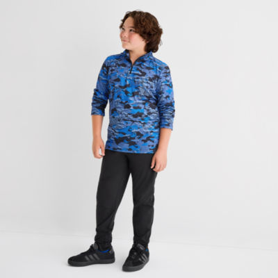 Xersion Little & Big Kid Boys Mock Neck Long Sleeve Moisture Wicking T-Shirt