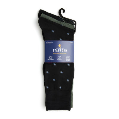Stafford Microfiber Mens 3 Pair Crew Socks