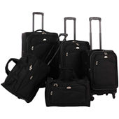 American Flyer Astor 5-pc. Luggage Set, Color: Black Purple American Flyer Astor 5-pc. Luggage Set, Color: Black Purple