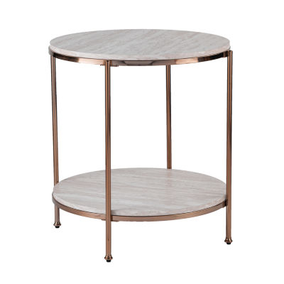 Anca Round Faux Stone End Table JCPenney