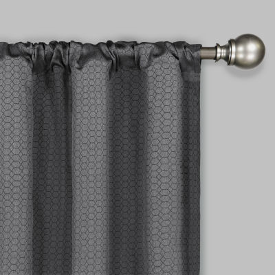 Eclipse Kerry Geo Energy Saving Blackout Rod Pocket Set of 2 Curtain Panel