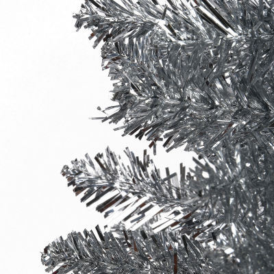 National Tree Co. Silver Tinsel 6 Foot Christmas Tree