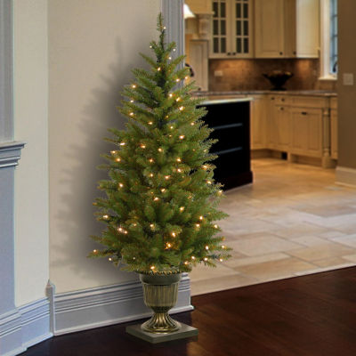 National Tree Co. Dunhill Fir Entrance 4 Foot Pre-Lit Fir Christmas Tree