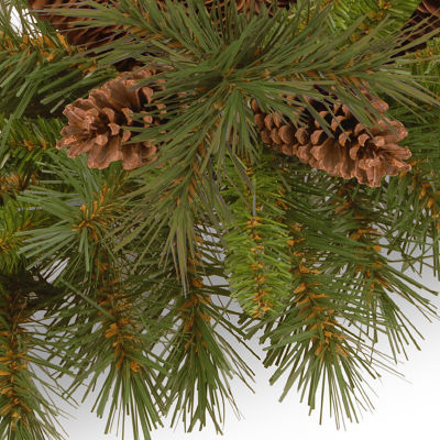 National Tree Co. Pine Cone Burlap 3 Foot Pre-Lit Pine Christmas Tree