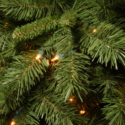 National Tree Co. Lehigh Valley Pine Slim Hinged 7 1/2 Foot Pre-Lit Pine Christmas Tree