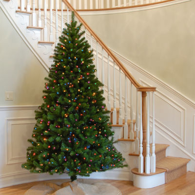 National Tree Co. North Valley Spruce Hinged 7 1/2 Foot Pre-Lit Spruce Christmas Tree