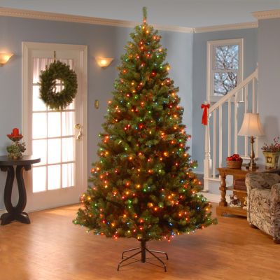 National Tree Co. North Valley Spruce Hinged 7 1/2 Foot Pre-Lit Spruce Christmas Tree