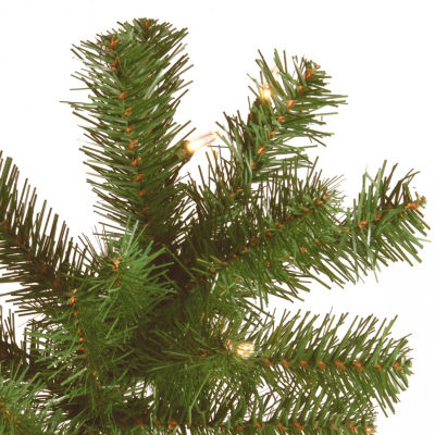 National Tree Co. North Valley Spruce Hinged 4 1/2 Foot Pre-Lit Spruce Christmas Tree