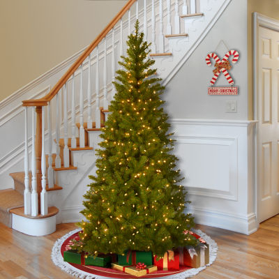 National Tree Co. Aspen Spruce Hinged 7 1/2 Foot Pre-Lit Spruce Christmas Tree
