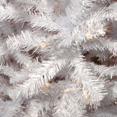 National Tree Co. North Valey White Spruce Hined 7 Foot Pre-Lit Spruce Christmas Tree