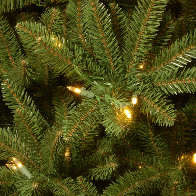 National Tree Co. Natural Fraser Fir Hinged 7 1/2 Foot Pre-Lit Fir Christmas Tree