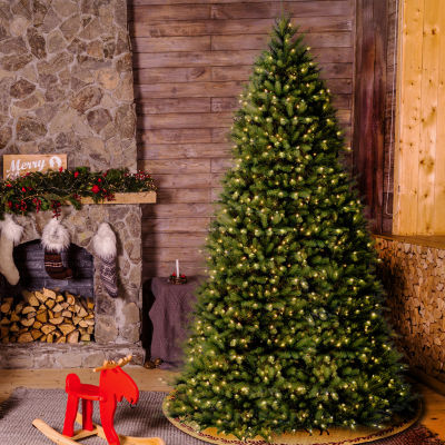 National Tree Co. Dunhill Fir Hinged Foot Pre-Lit Fir Christmas Tree