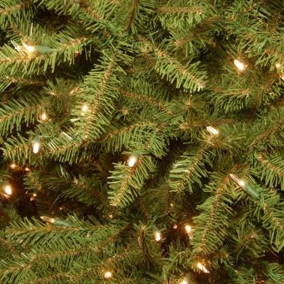 National Tree Co. Dunhill Fir Hinged 10 Foot Pre-Lit Fir Christmas Tree