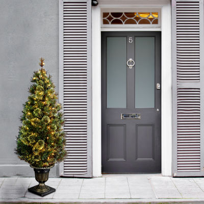 National Tree Co. Wispy Willow Grande Entrance 5 Foot Pre-Lit Christmas Tree