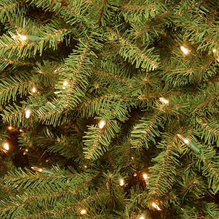 National Tree Co. Dunhill Fir Hinged 4 1/2 Foot Pre-Lit Fir Christmas Tree, One Size, Green