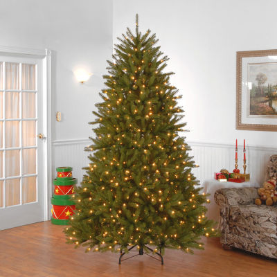 National Tree Co. Dunhill Fir Hinged Foot Pre-Lit Fir Christmas Tree